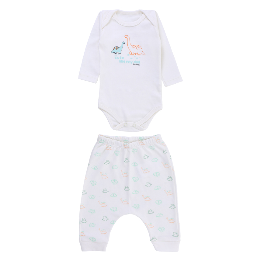 Conjunto KiKo Baby Body Manga Longa e Calça Saruel