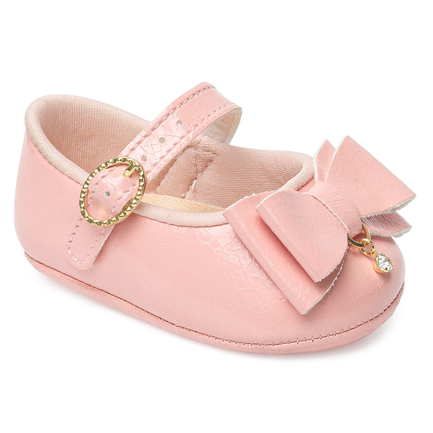 Sapato Bebê Pimpolho Fivela Com Laço Duplo