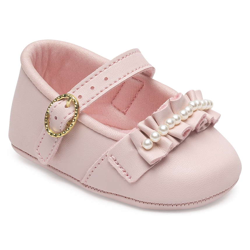 Sapato Bebê Pimpolho Fivela Com Detalhe Em Pérola
