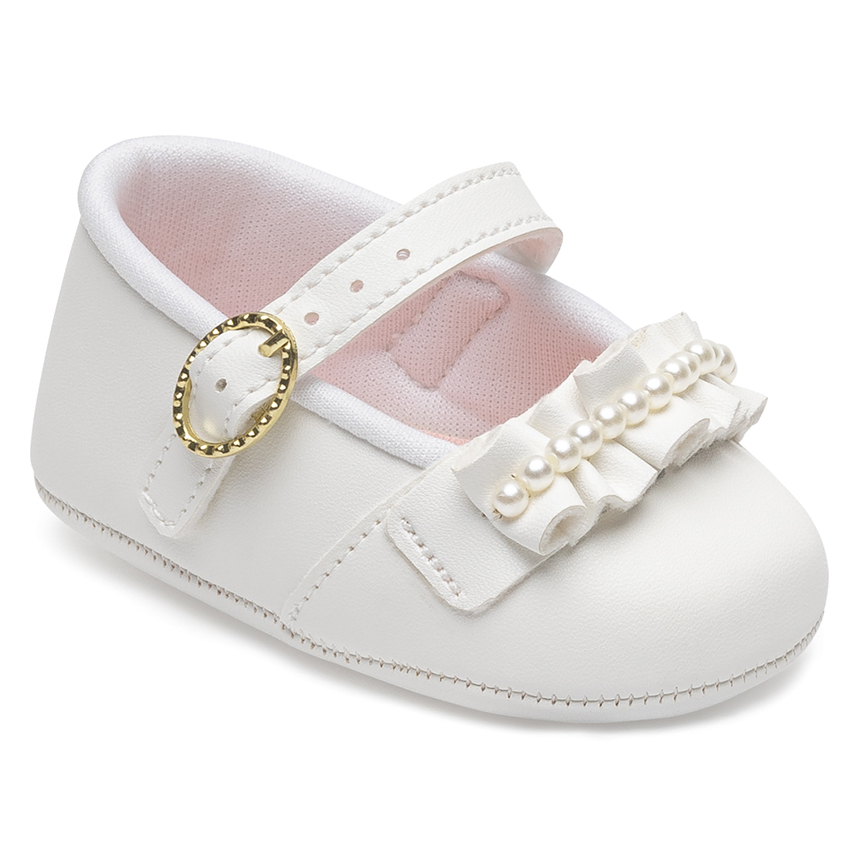Sapato Bebê Pimpolho Fivela Com Detalhe Em Pérola