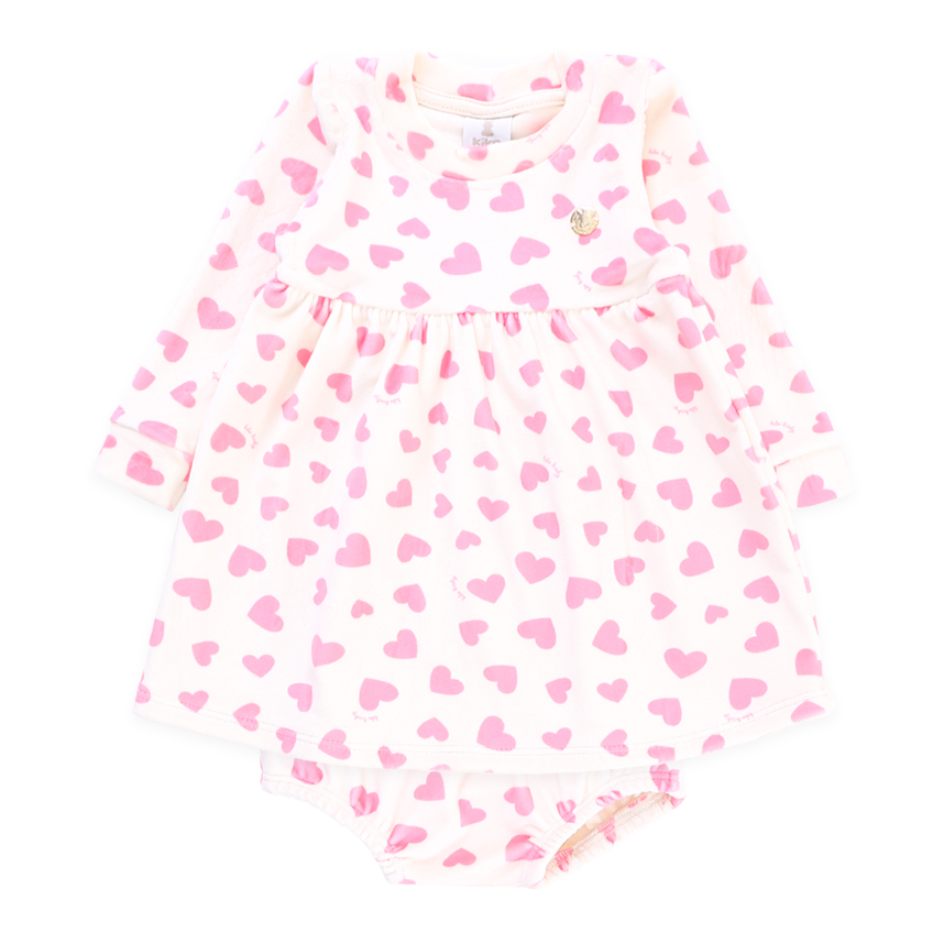 Conjunto KiKo Baby Vestido e Cobre-Fralda Corações Conjunto KiKo Baby Vestido e Cobre-Fralda Corações