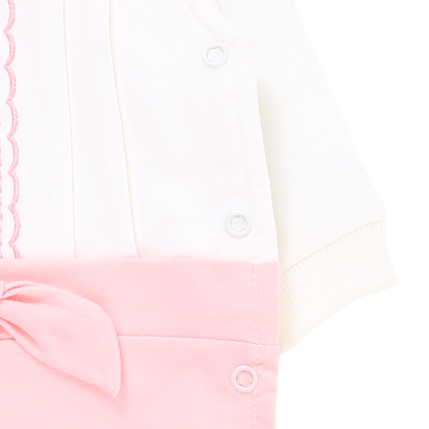 Macacão Longo Com Gola e Bordado de Flor