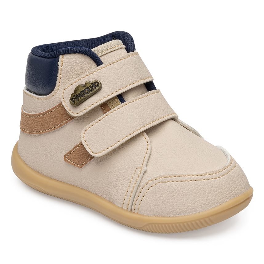 Bota Bebê Pimpolho Velcro Detalhe De Costura
