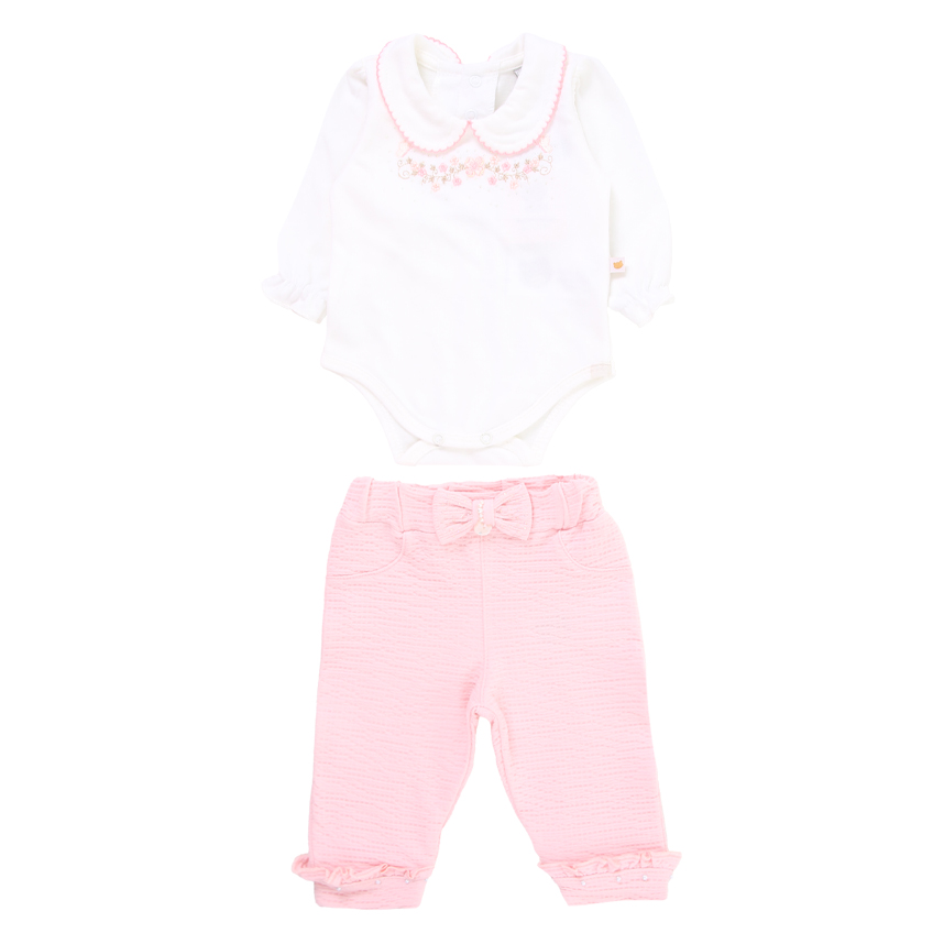 Conjunto Bebê Aconchego Body Bordado Floral E Calça Conjunto Bebê Aconchego Body Bordado Floral E Calça