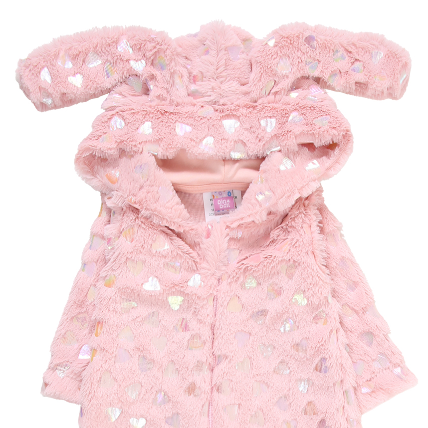 Macacão Longo Bebê Din Don Com Capuz de Orelhinha