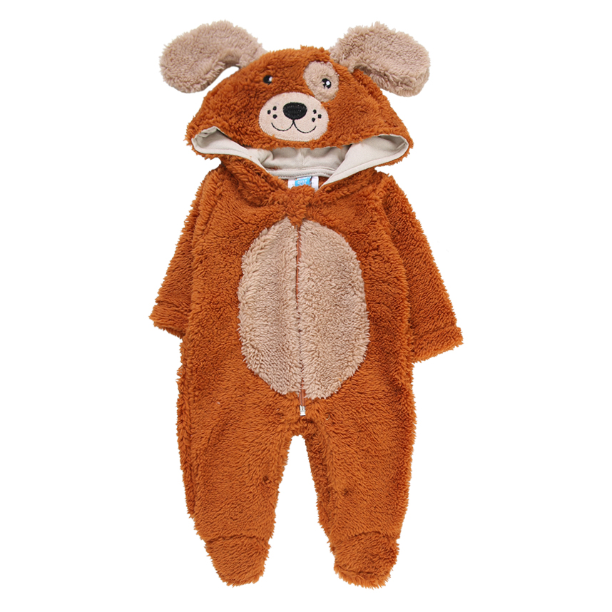 Macacão Longo Bebê Din Don Com Capuz de Orelhinha