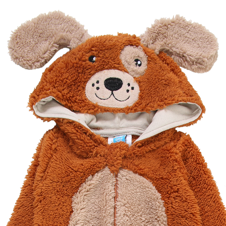 Macacão Longo Bebê Din Don Com Capuz de Orelhinha