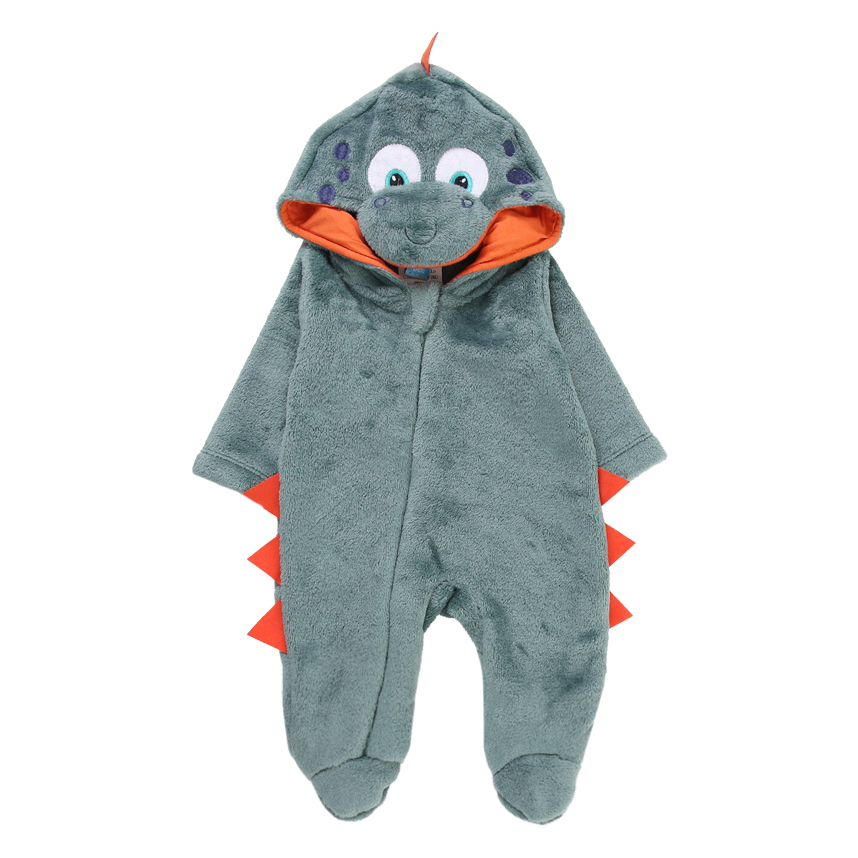 Macacão Longo Bebê Din Don Pêlo Com Bordado Dino