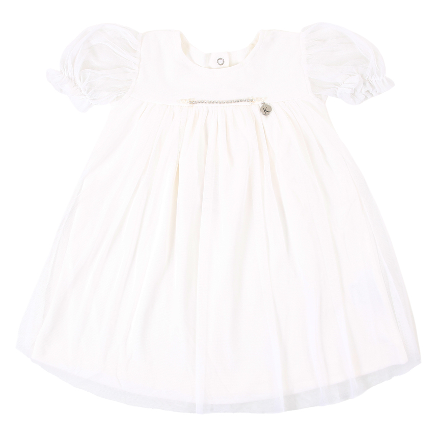 Vestido Infantil Kiki Manga Bufante Tule Strass