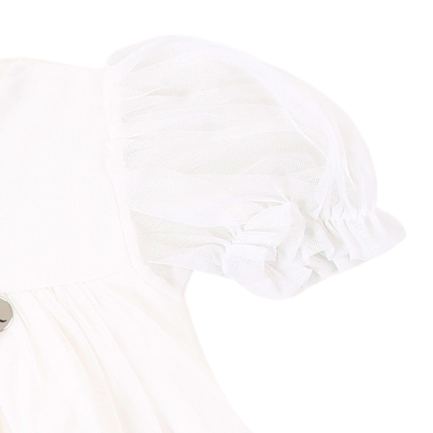 Vestido Infantil Kiki Manga Bufante Tule Strass Vestido Infantil Kiki Manga Bufante Tule Strass