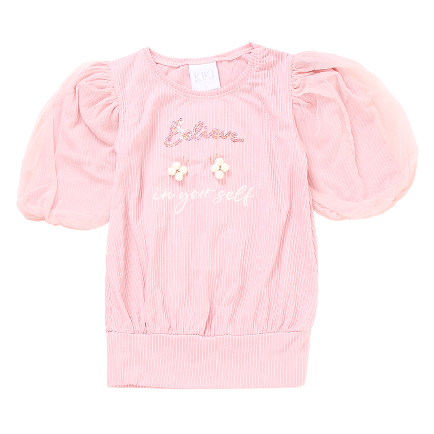 Conjunto Infantil Kiki Blusa Believe Shorts Saia Conjunto Infantil Kiki Blusa Believe Shorts Saia