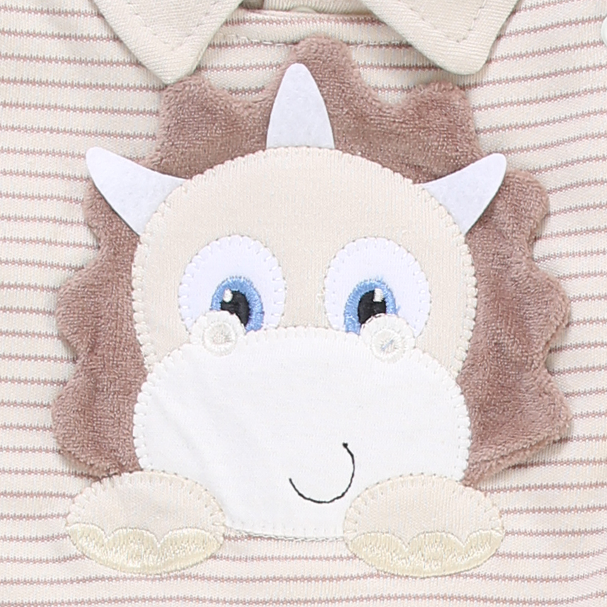 Macacão Longo Bebê Din Don Suedine Listrado Dino