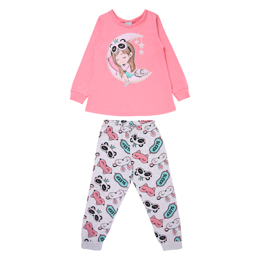 Pijama Kyly em Meia Malha com Estampa de Menina