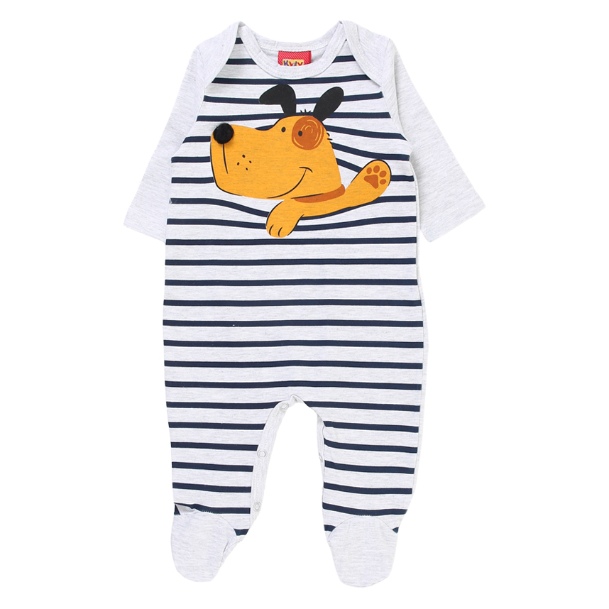 Macacão Kyly Manga Longa com Listras