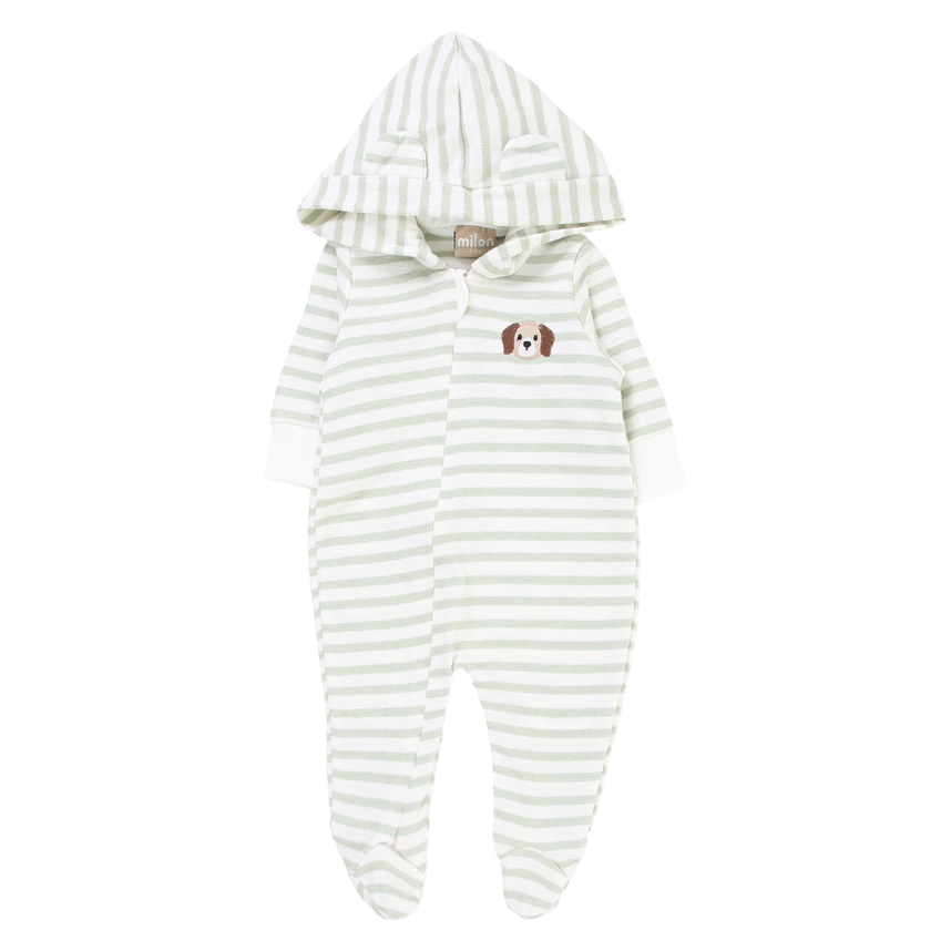 Macacão Milon Manga Longa em Malha Listrada