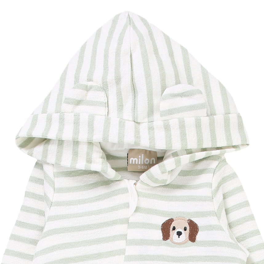 Macacão Milon Manga Longa em Malha Listrada