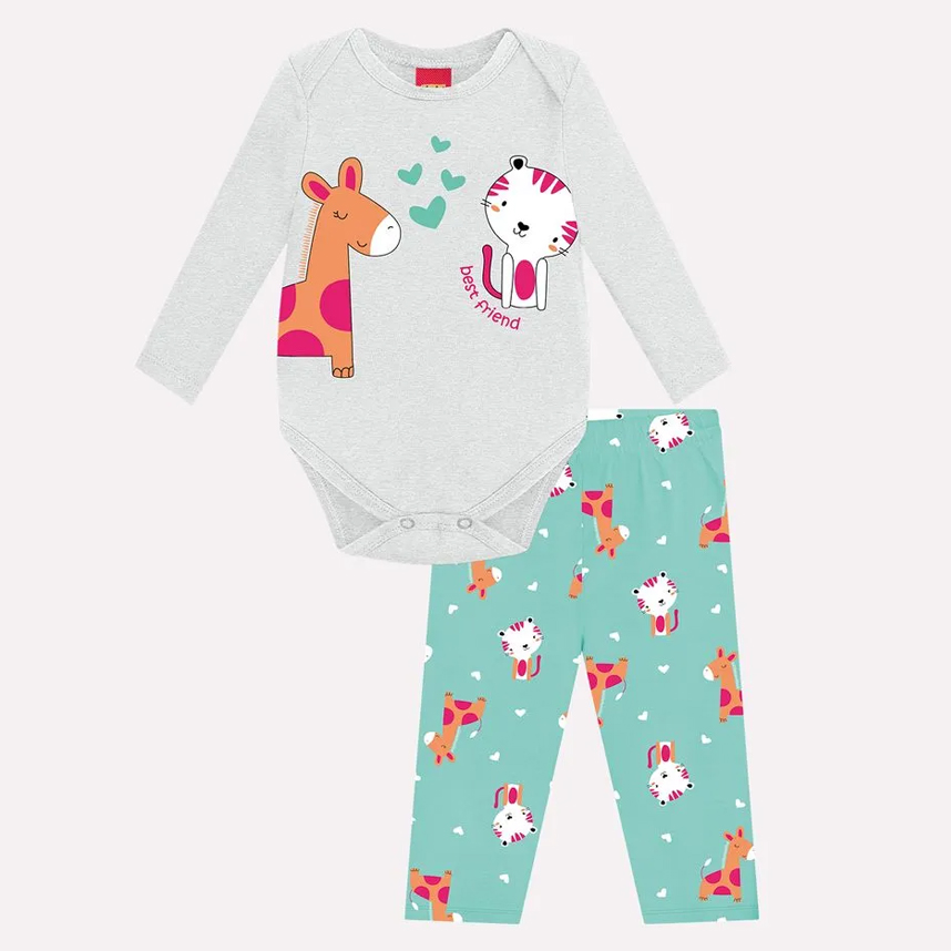 Conjunto Kyly Body e Calça em Cotton