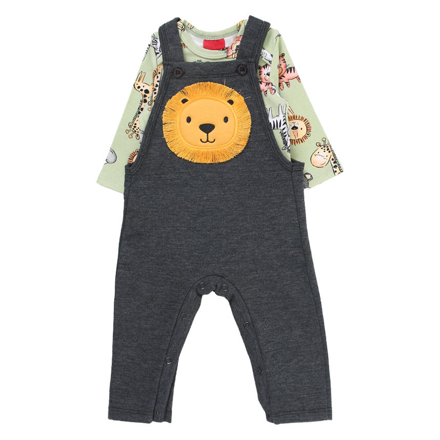 Conjunto Bebê Kyly Estampa Bichos Com Jardineira