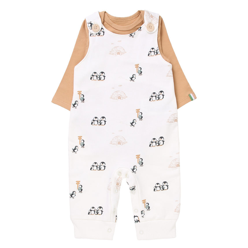 Conjunto Milon Body em Cotton e Jardineira em Moletom