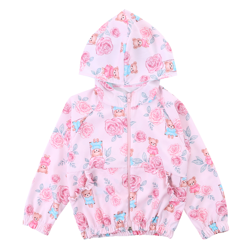 Jaqueta Infantil Kookabu Corta Vento Estampada Com Capuz