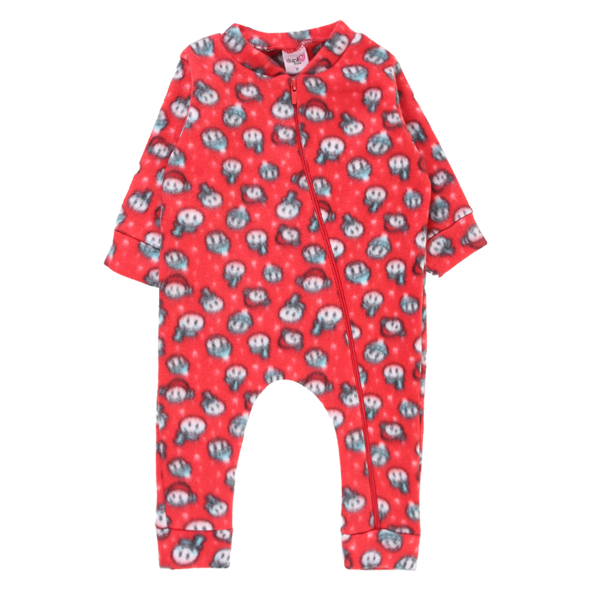 Macacão Longo Bebê Duplo J Plush Estampado Macacão Longo Bebê Duplo J Plush Estampado