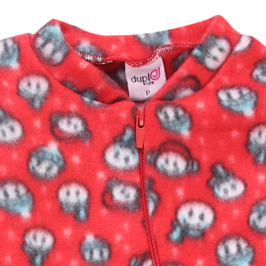 Macacão Longo Bebê Duplo J Plush Estampado Macacão Longo Bebê Duplo J Plush Estampado