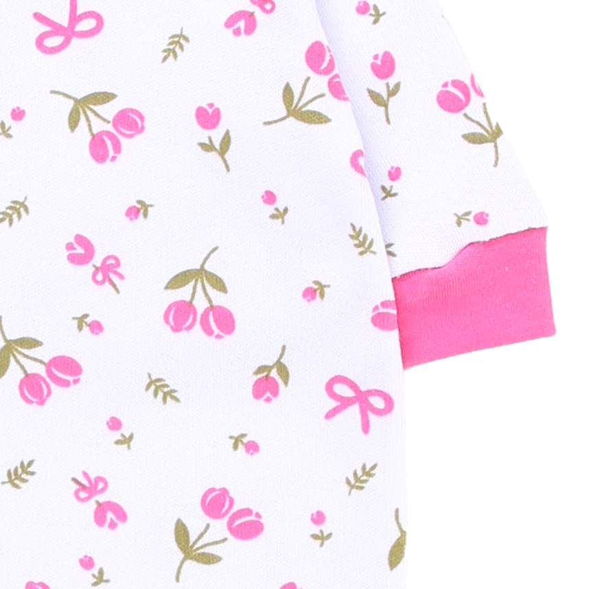 Macacão Estilinho Manga Longa em Suedine Flores