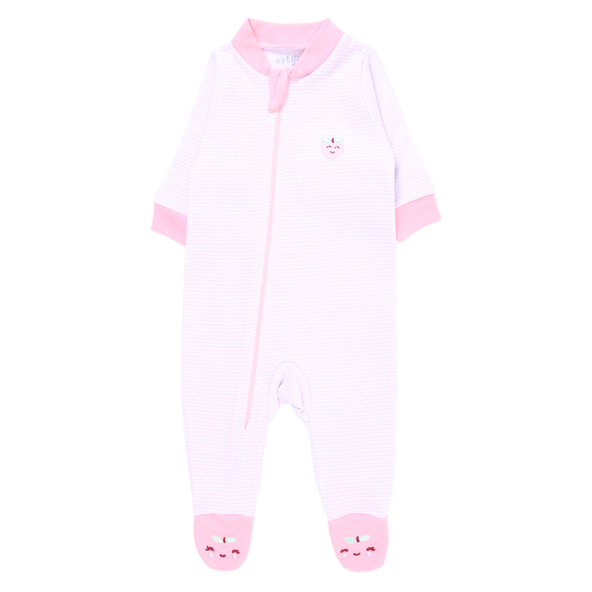 Macacão Estilinho em Suedine Manga Longa com Listras