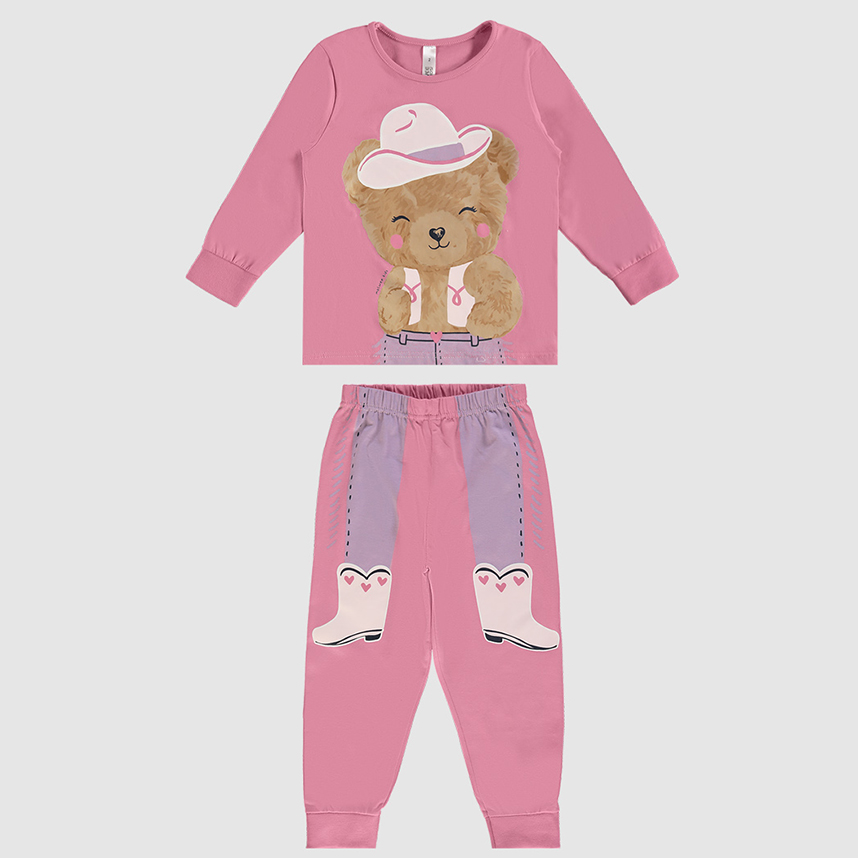 Pijama Infantil Malwee Manga Longa em Meia Malha