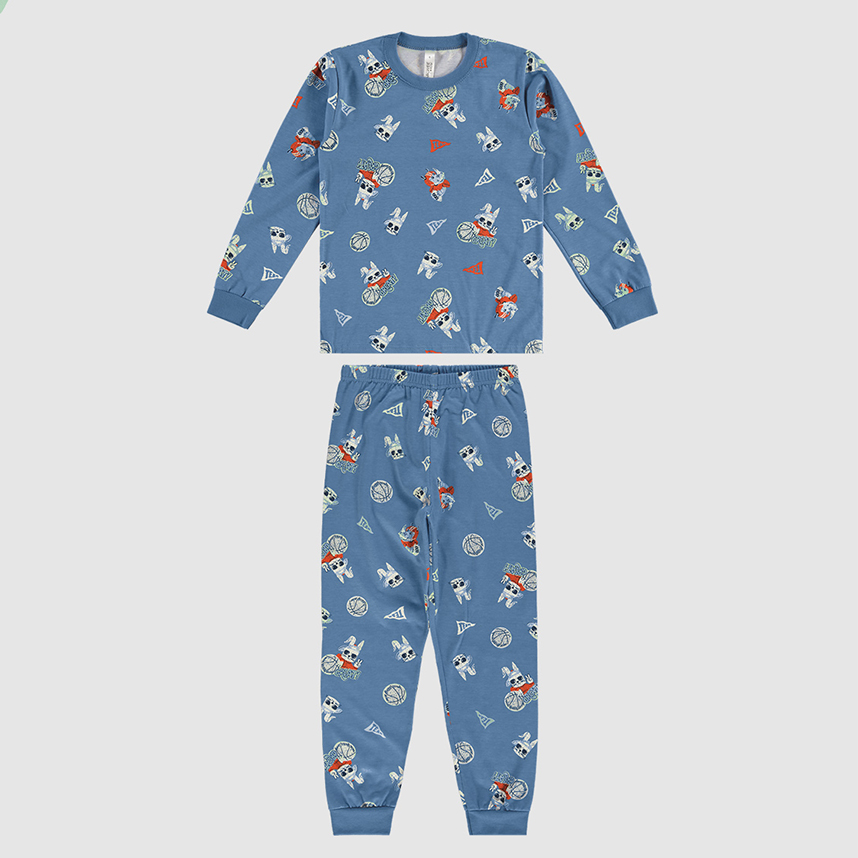 Pijama Infantil Malwee Blusa e Calça em Meia Malha