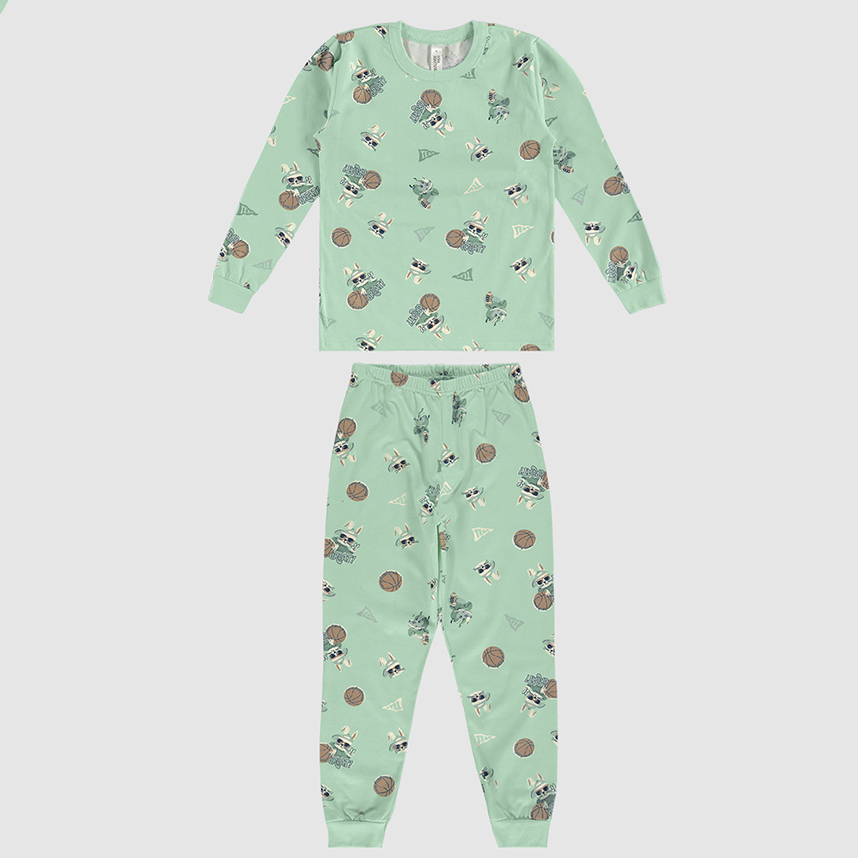 Pijama Infantil Malwee Blusa e Calça em Meia Malha