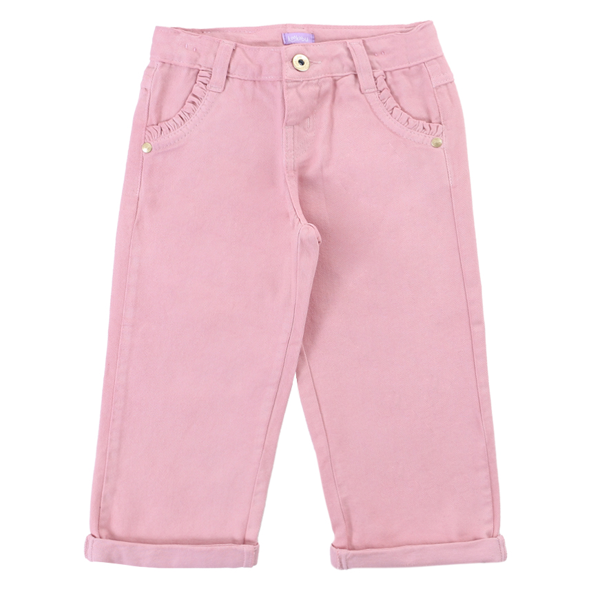 Calça Infantil Kookabu Em Sarja Wide Leg Bolso Cargo