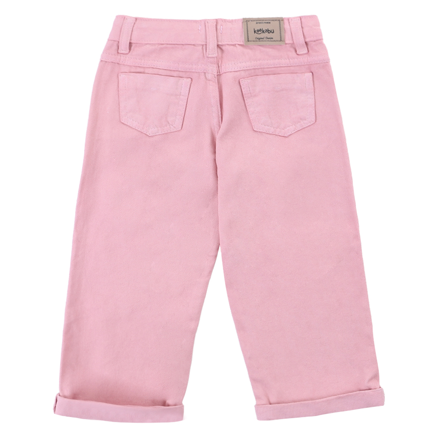 Calça Infantil Kookabu Em Sarja Wide Leg Bolso Cargo