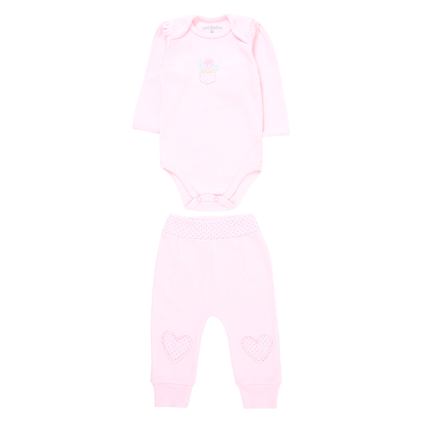 Conjunto Estilinho Body e Calça Bordada