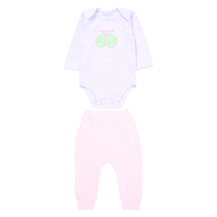 Conjunto Estilinho Bordado Manga Longa