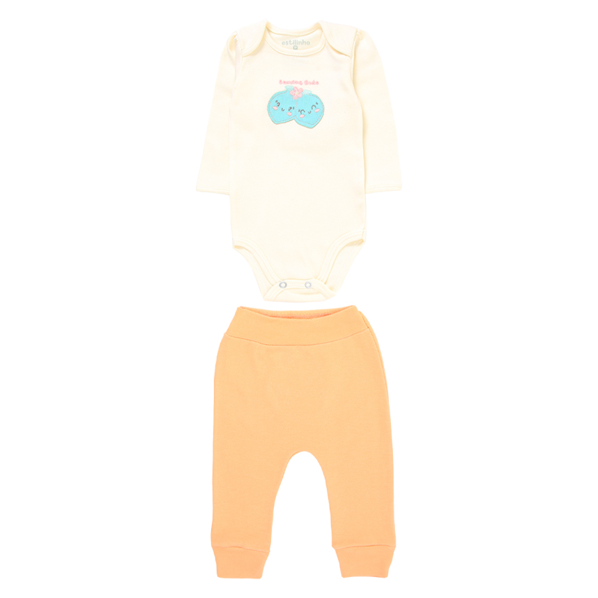 Conjunto Estilinho Bordado Manga Longa