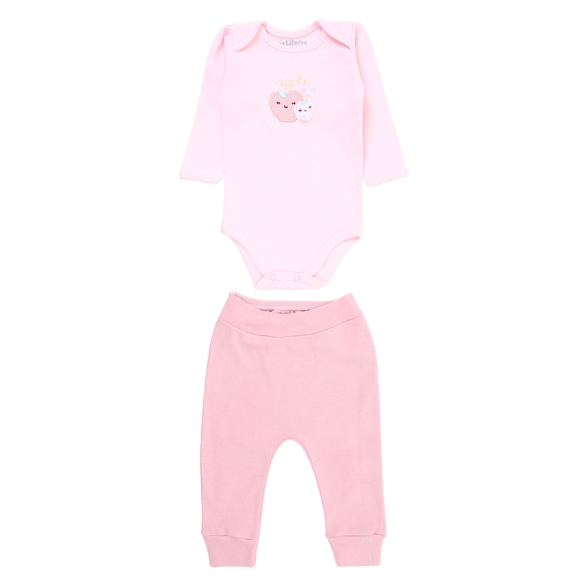 Conjunto Estilinho Bordado Manga Longa