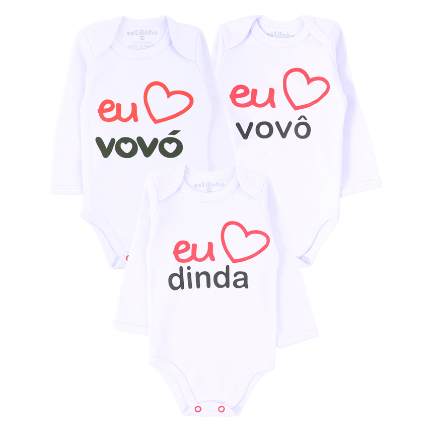 Kit Body Estilinho Manga Longa em Suedine 3 Peças