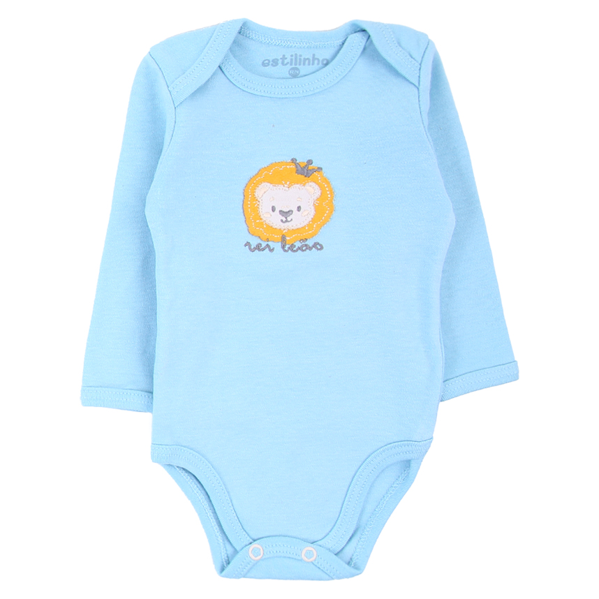 Kit 03 Body Estilinho Manga Longa Bordado de Leão