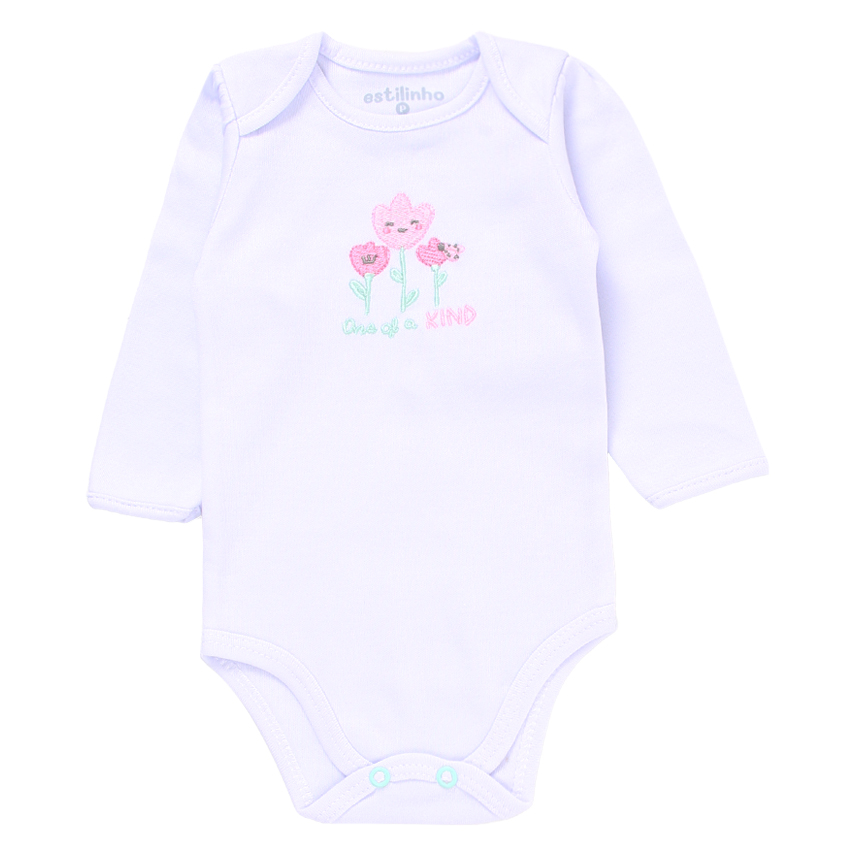 Conjunto Estilinho Body e Calça Bordado de Flores