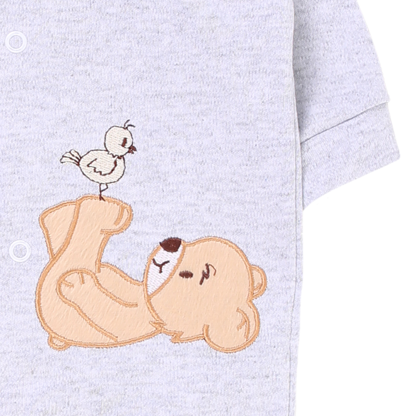 Macacão Baby Bee Manga Longa com Gola em Suedine