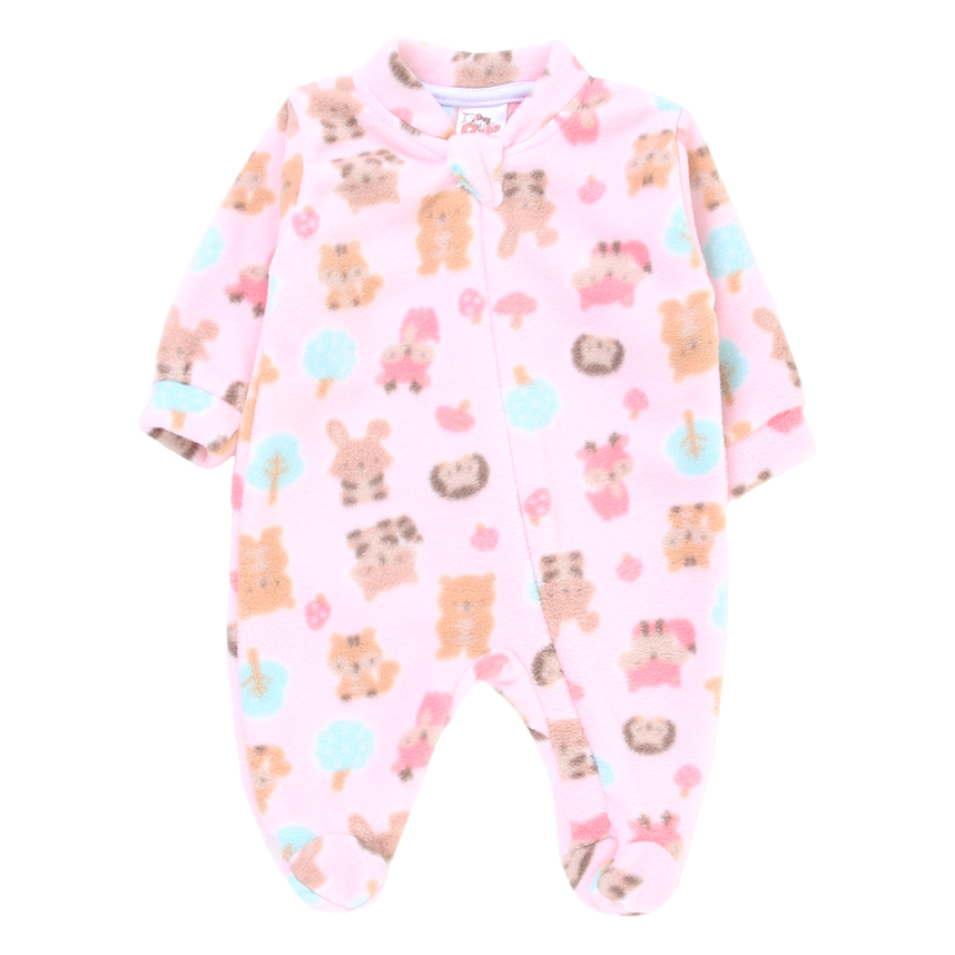 Macacão Longo Bebê Baby Bee Com Zíper Estampa Sortida