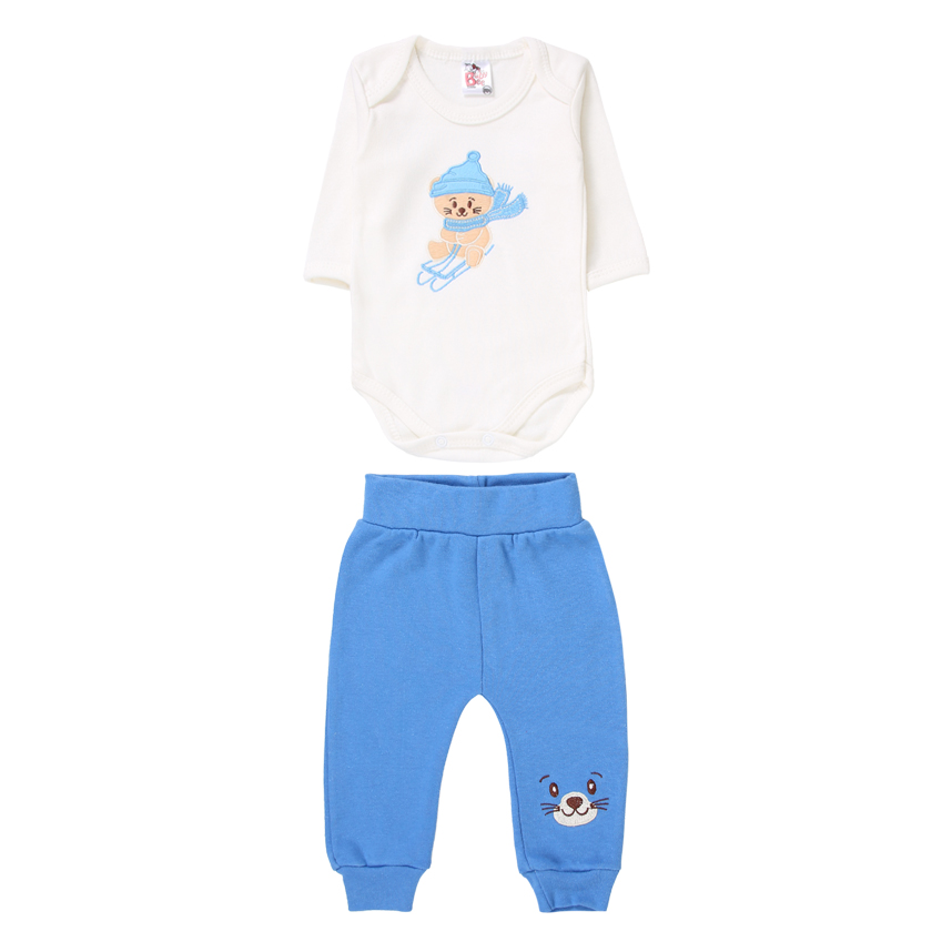Conjunto Baby Bee em Suedine com Bordado Ursinho Conjunto Baby Bee em Suedine com Bordado Ursinho