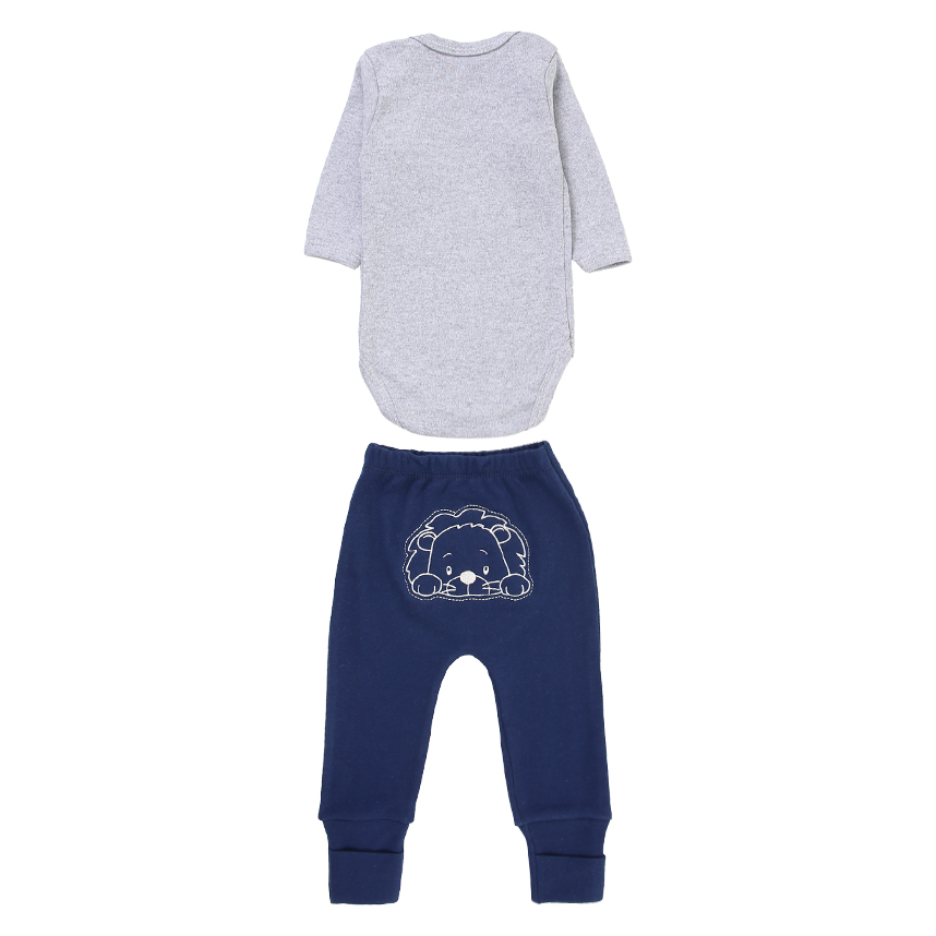 Conjunto Baby Bee em Suedine Bordado de Leão