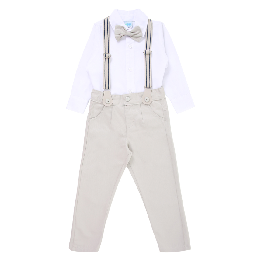 Conjunto Batizado Gijo e Calça com Suspensorio Conjunto Batizado Gijo e Calça com Suspensorio