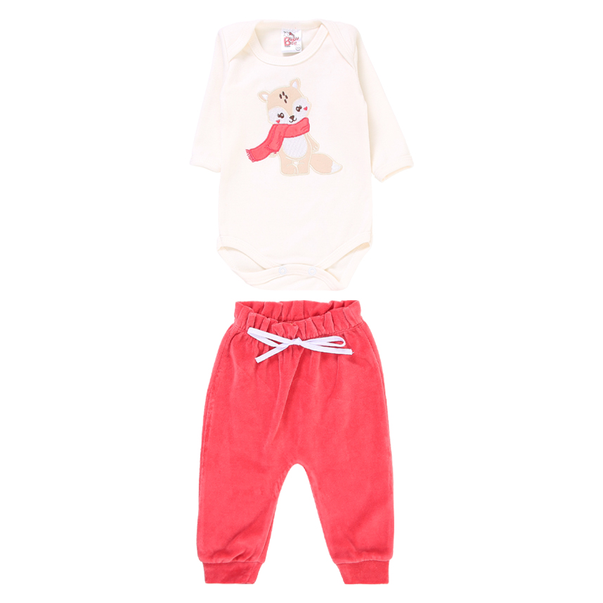 Conjunto Bebê Baby Bee Manga Longa Raposa - 2 Peças