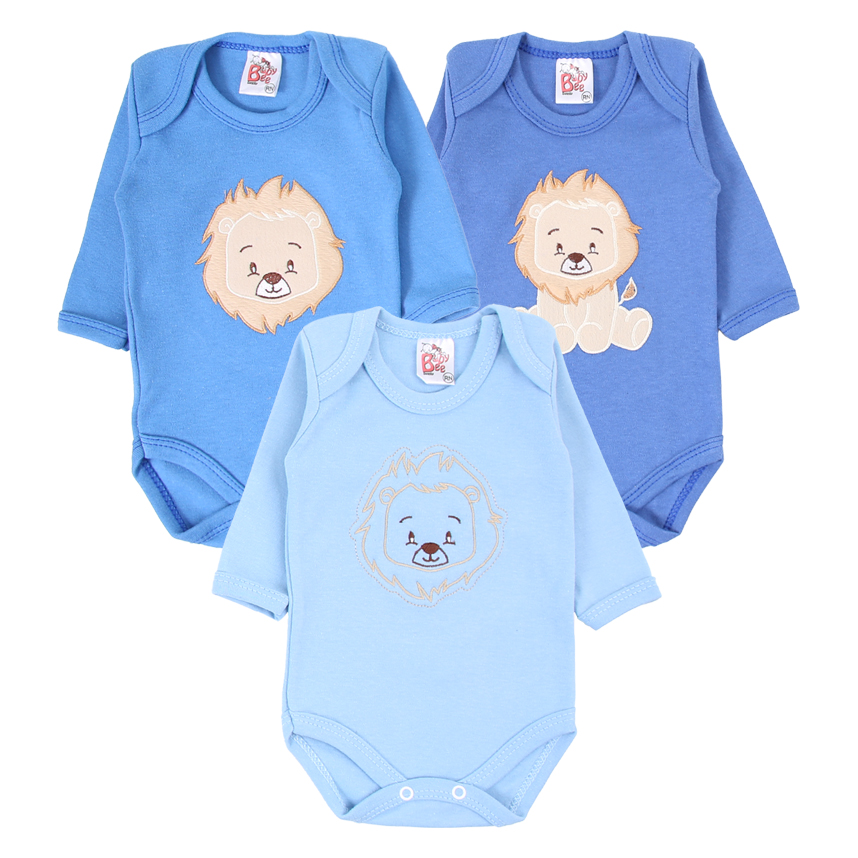 Kit 03 Body Baby Bee Manga Longa em Suedine