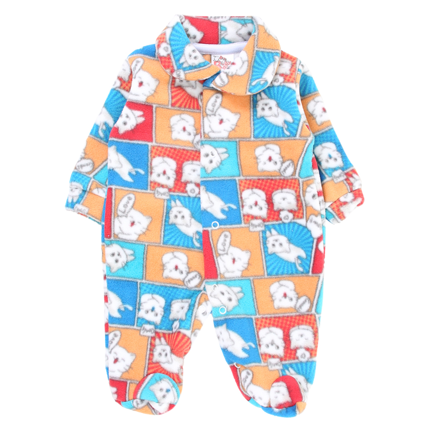 Macacão Longo Bebê Baby Bee Com Botão Estampa Sortida