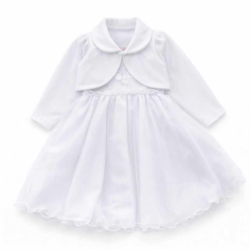 Vestido Color Mine com Tule e Bolero