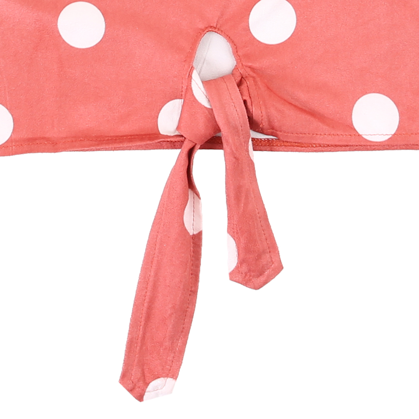 Blusa Juvenil Bonnemini Suede Poá Amarração Frontal